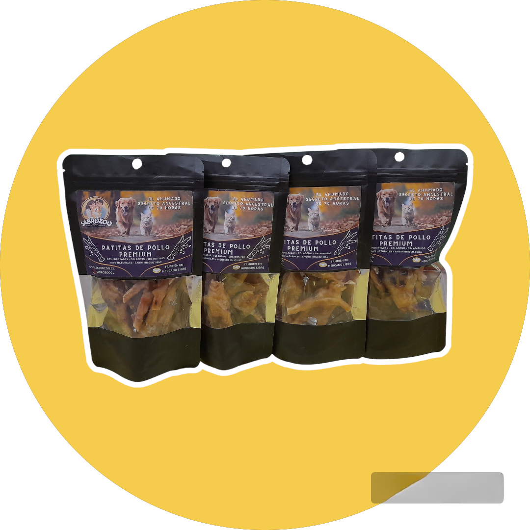 SABROSNACK - Snack de Proteínas Deshidratadas para Mascota - Patitas de Pollo